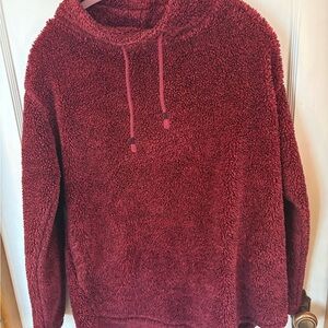 Maurices Deep Red Fuzzy Hoodie